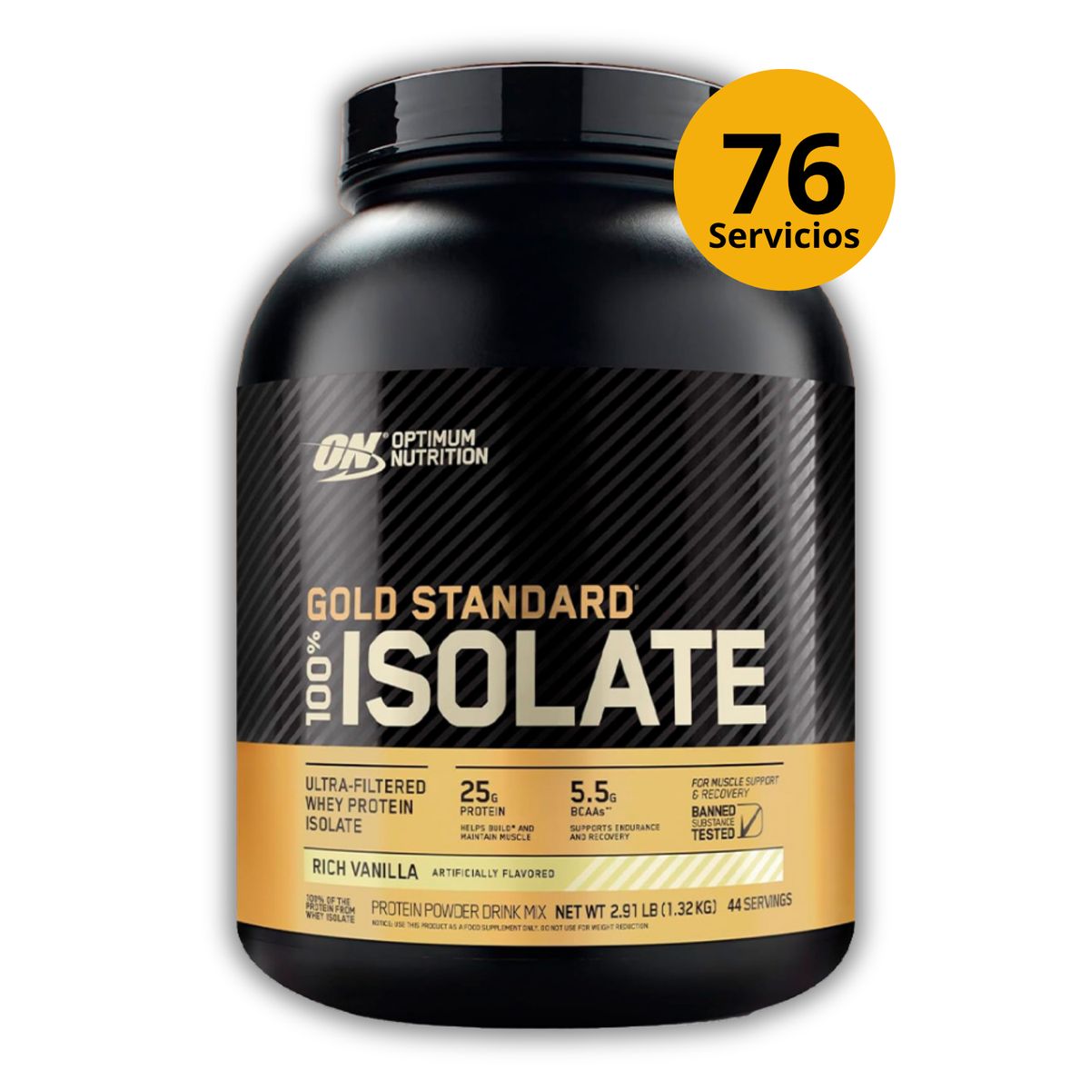OPTIMUN NUTRITION - GOLD STANDARD ISOLATE DE 5LB RICH VAINILLA - PROTEÍNA HIDROLIZADA