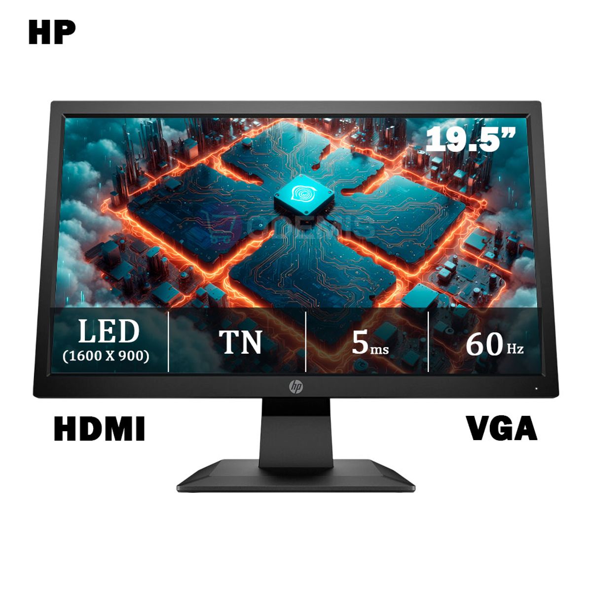 HP - MONITOR HP P204V 195 TN HD 60HZ 5MS VGA HDMI