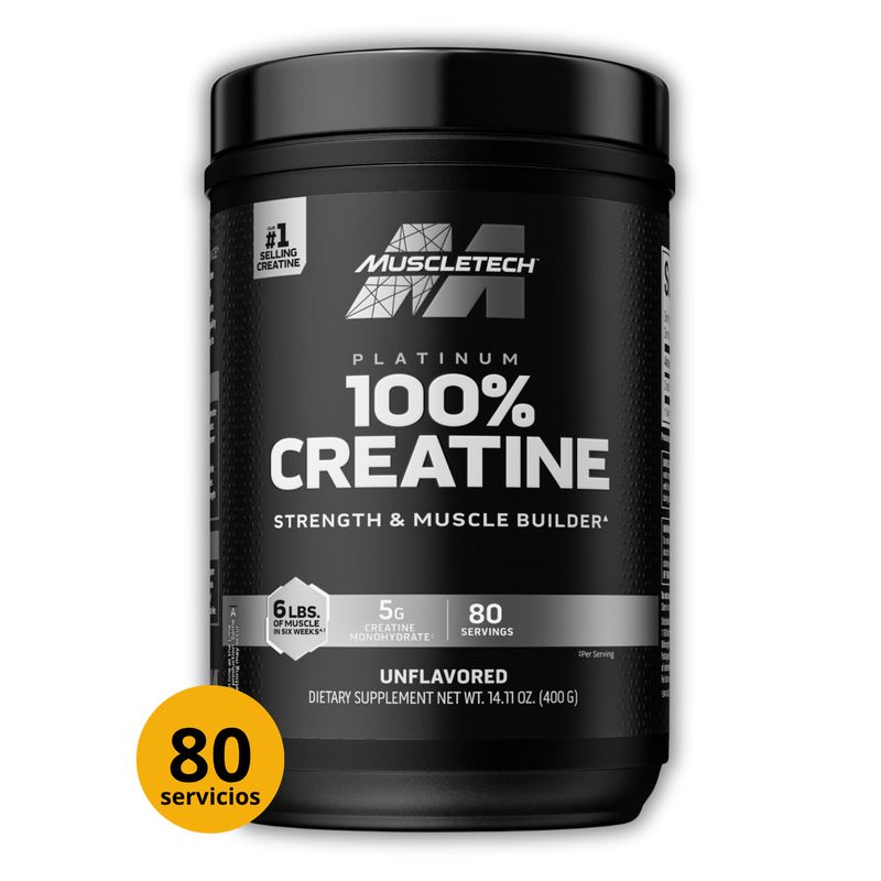 MUSCLETECH - CREATINA PLATINUM DE MUSCLETECH DE 400gr - CREATINA MONOHIDRATADA