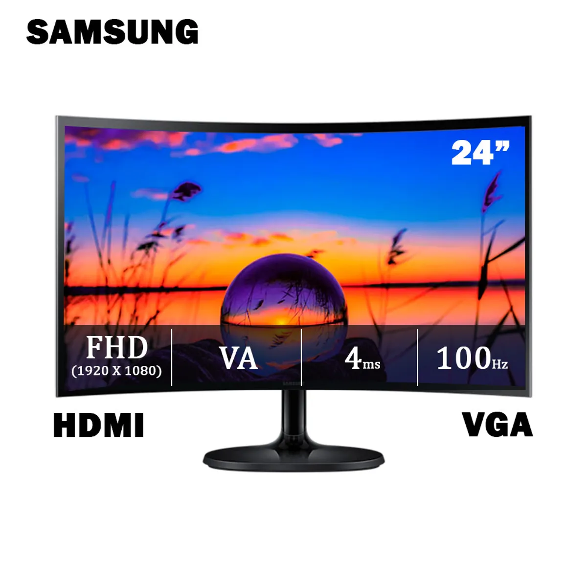 SAMSUNG - MONITOR SAMSUNG LS24D360GALXPE 24 Curvo VA FHD 100Hz 4ms