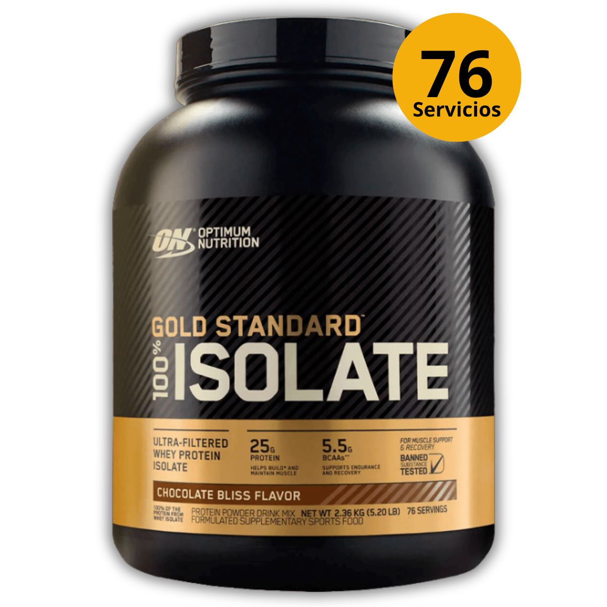 Optimum Nutrition - GOLD STANDARD ISOLATE DE 5LB CHOCOLATE BLISS -  ISOLATADA HIDROLIZADA