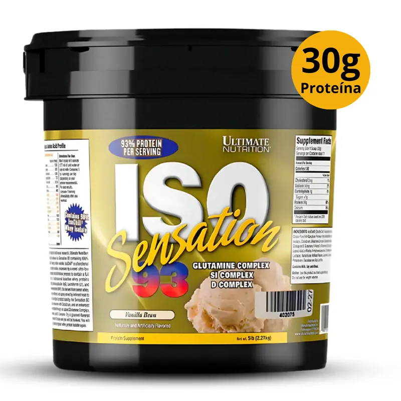 ULTIMATE NUTRITION - ISO SENSATION 93 5LB VAINILLA BEAN - PROTEÍNA ISOLATADA