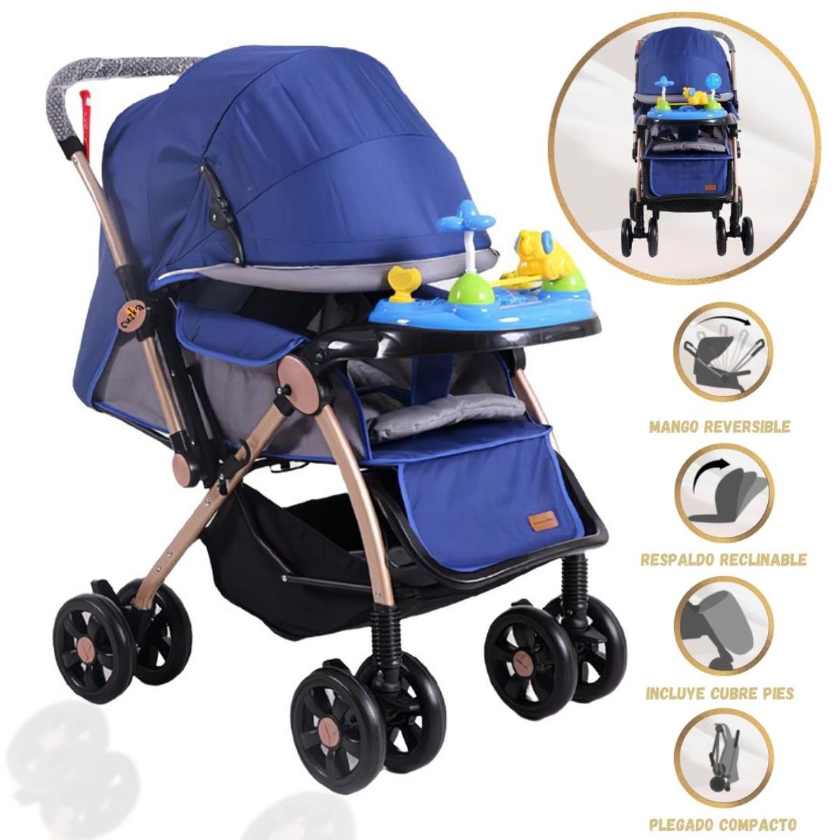 CONFORT - Coche Cuna Musical SUMMER BLUE
