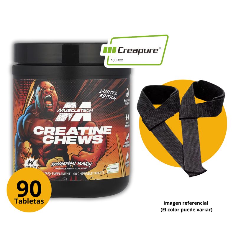 MUSCLETECH - CREATINA CREAPURE DE MUSCLETECH DE 90 PASTILLAS CON STRAPS - CREATINA MONOHIDRATADA CREAPURE