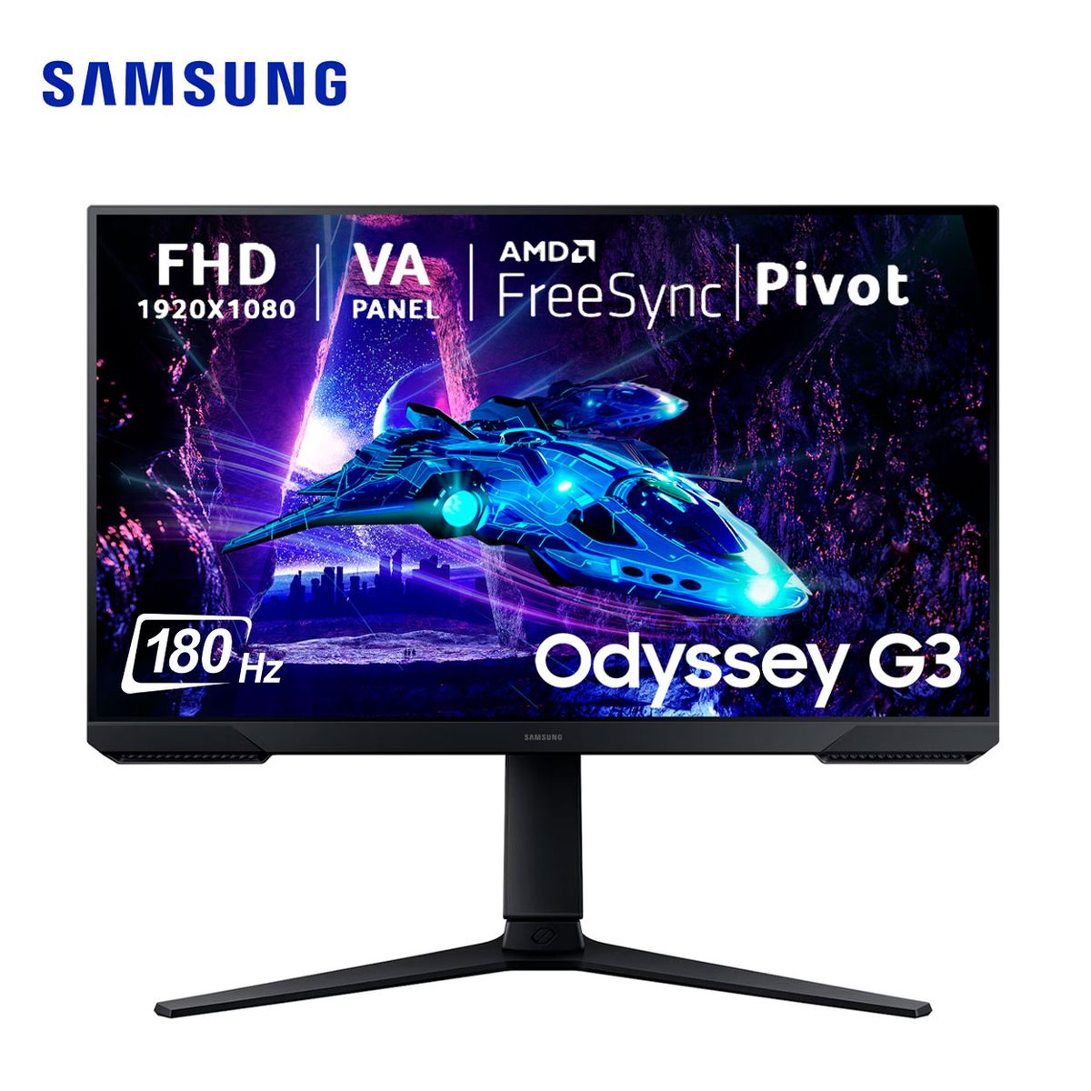 SAMSUNG - Monitor Samsung Odyssey G3 LS24DG300ELXPE 24 pulgadas Full HD 180 Hz 1 ms