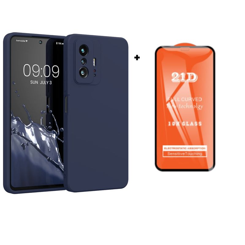 SPACE - Case Silicona para  Xiaomi Mi 11T / Mi 11T Pro Azul + mica