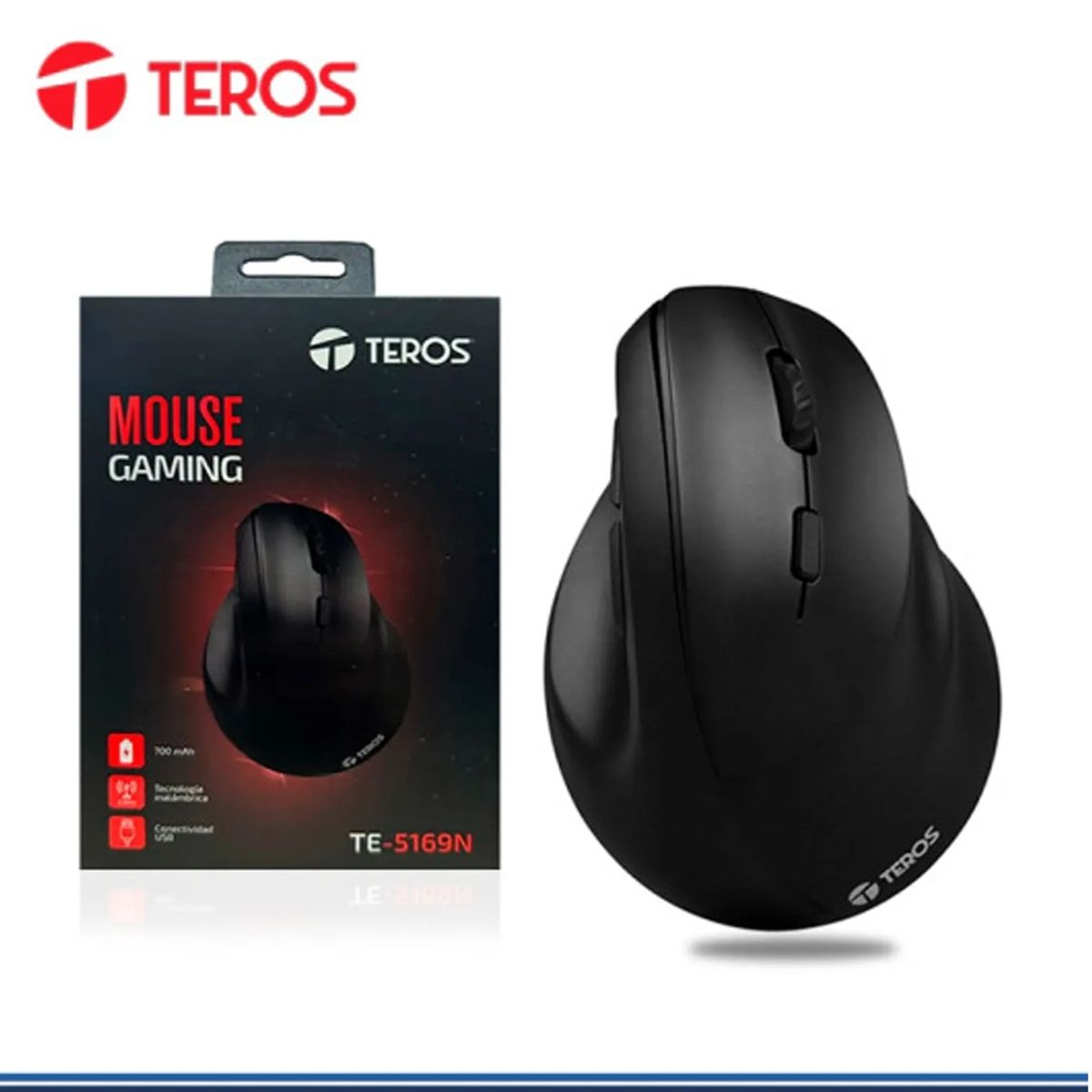 Teros - MOUSE TEROS TE-5169N ERGONÓMICO INALÁMBRICO 24G BLUETOOTH VERTICAL