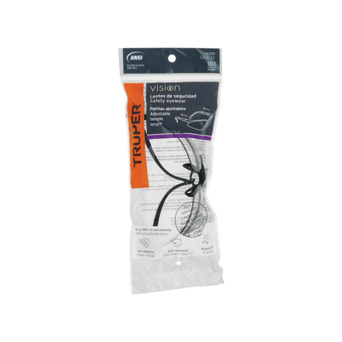 TRUPER - Lentes de seguridad transparentes Truper Vision - 14301