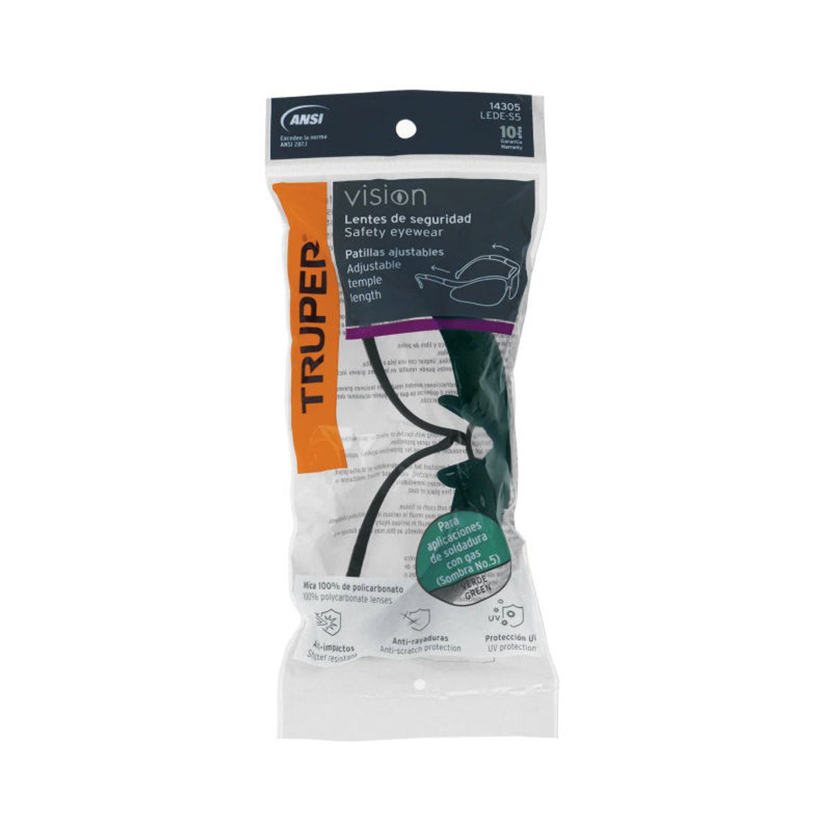 TRUPER - Lentes de seguridad verdes Truper Vision - 14305