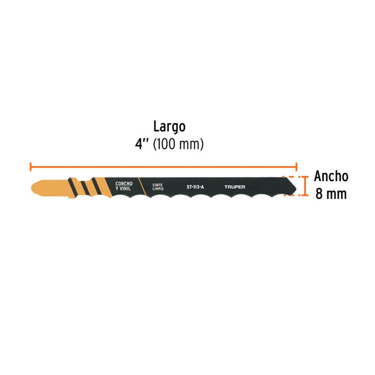 TRUPER - Blíster 5 seguetas T cuchilla HCS para material suave Truper - 103070