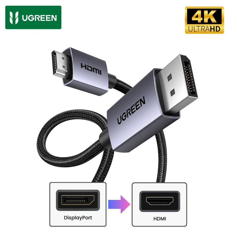 UGREEN - Adaptador Cable DisplayPort DPI A HDMI 4K 30HZ UGREEN 2 METROS