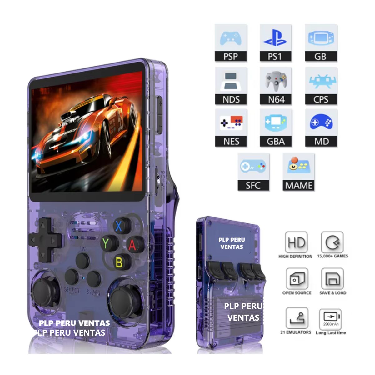 OEM - Videojuego Portatil R36S 128GB 3500mAh Purpura