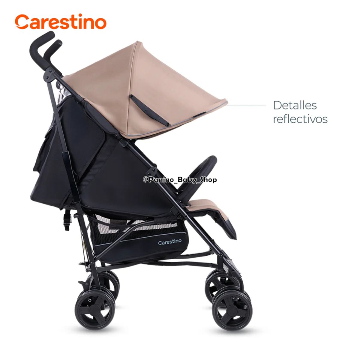 CARESTINO - Coche Bastón de Paseo Plegable CARESTINO -CAPRI V2- Visón