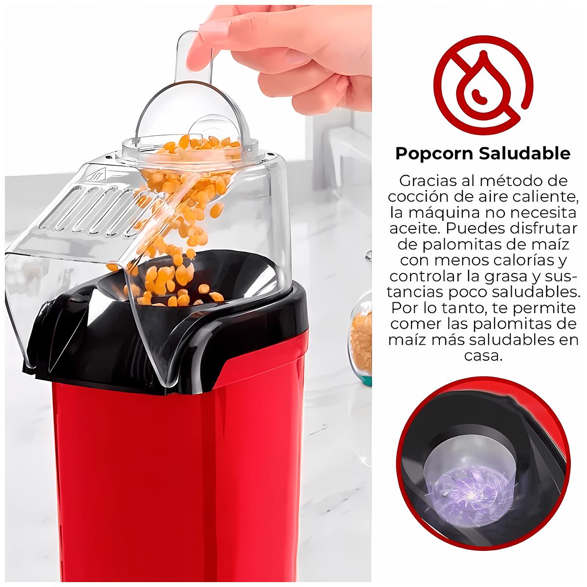 GENERICO - Máquina De Pop Corn Rojo