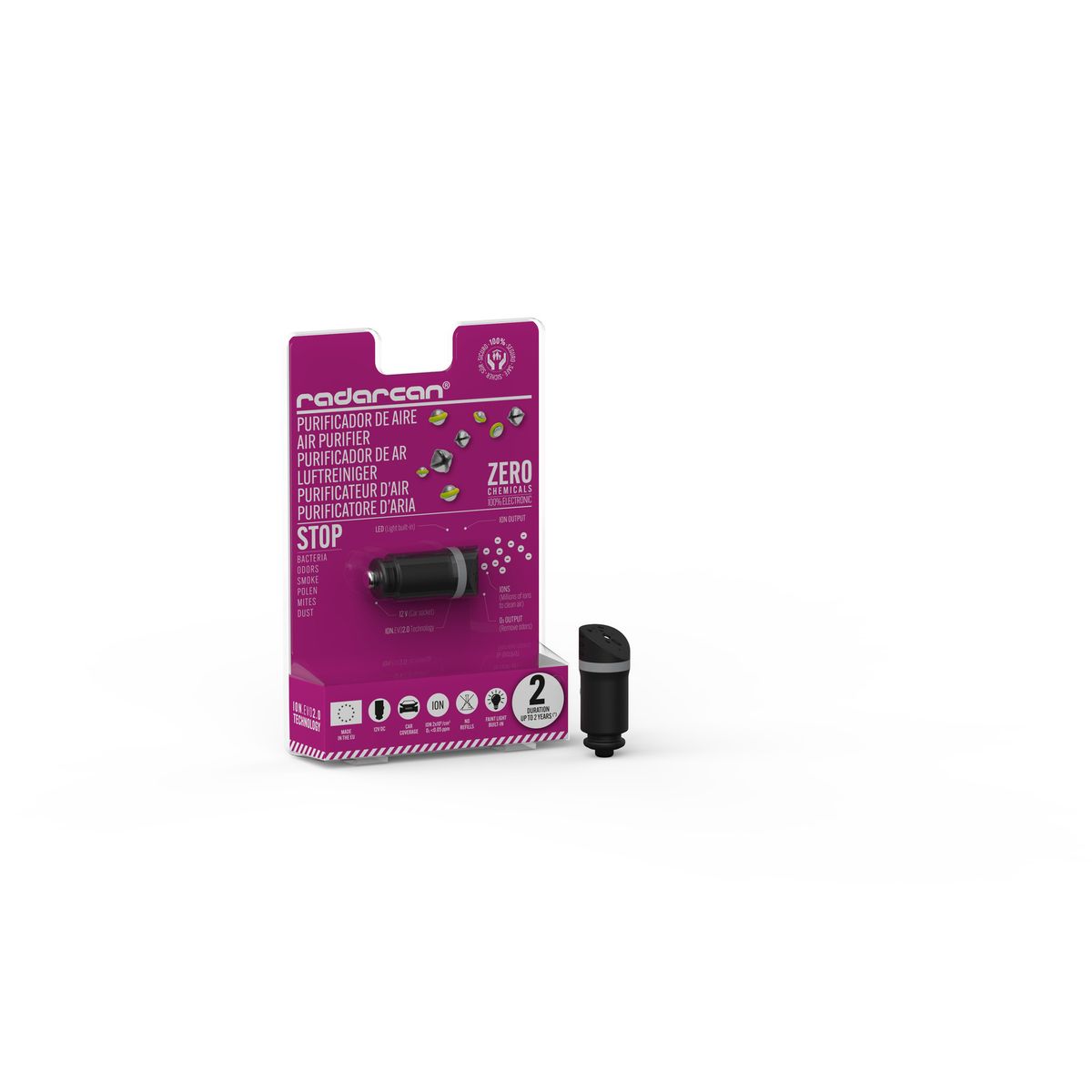 GENERICO - Purificador de Aire para Auto Radarcan R-501 Negro