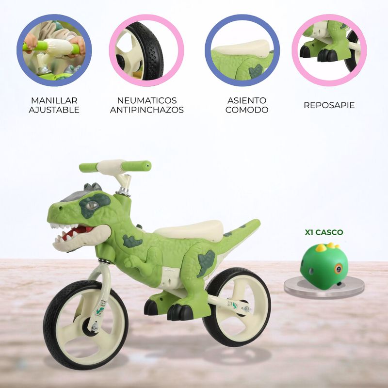 CUZKA - Bicicleta de Equilibrio «DINOSAURIO» Green