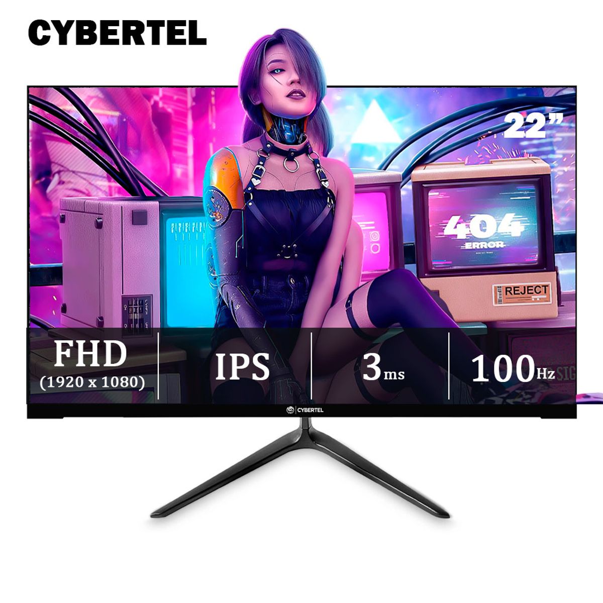 CYBERTEL - MONITOR GAMER BUSINESS CYB MF22FF-100 22 FHD 1920x1080 100Hz CYBERTEL
