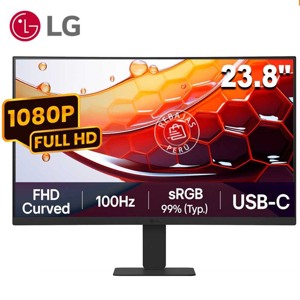 LG - Monitor LG 24 Curvo FHD 100Hz USB-C HDR sRGB 99% 24U421A-B