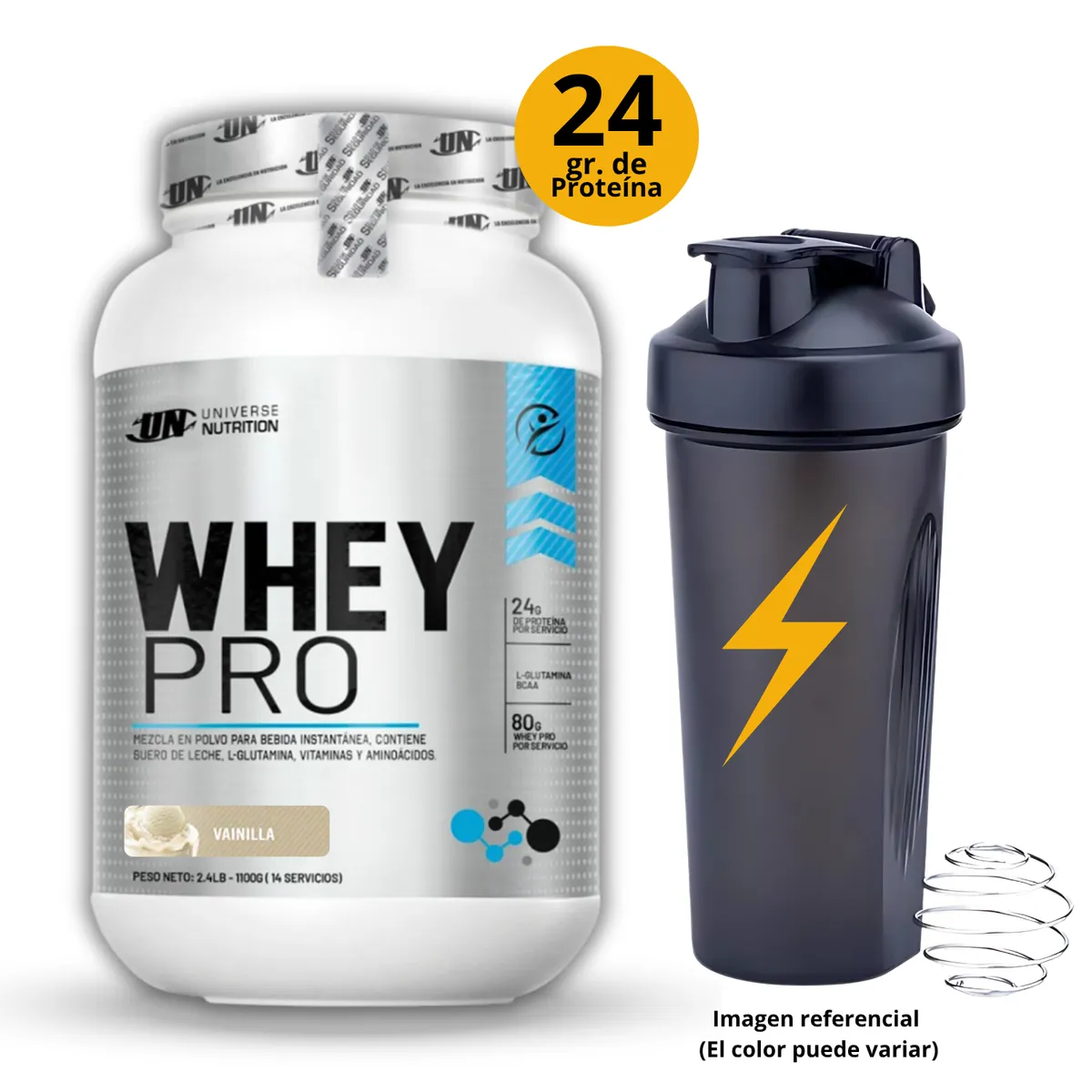UNIVERSE NUTRITION - WHEY PRO DE 1kg VAINILLA CON SHAKER - PROTEÍNA WHEY