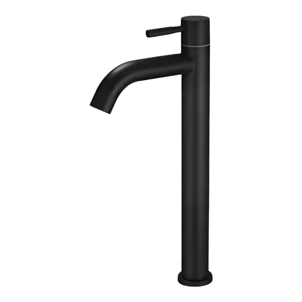 GENERICO - Grifo Caño Ovalin o bowl Liviano de 30cm de Acero Negro Mate