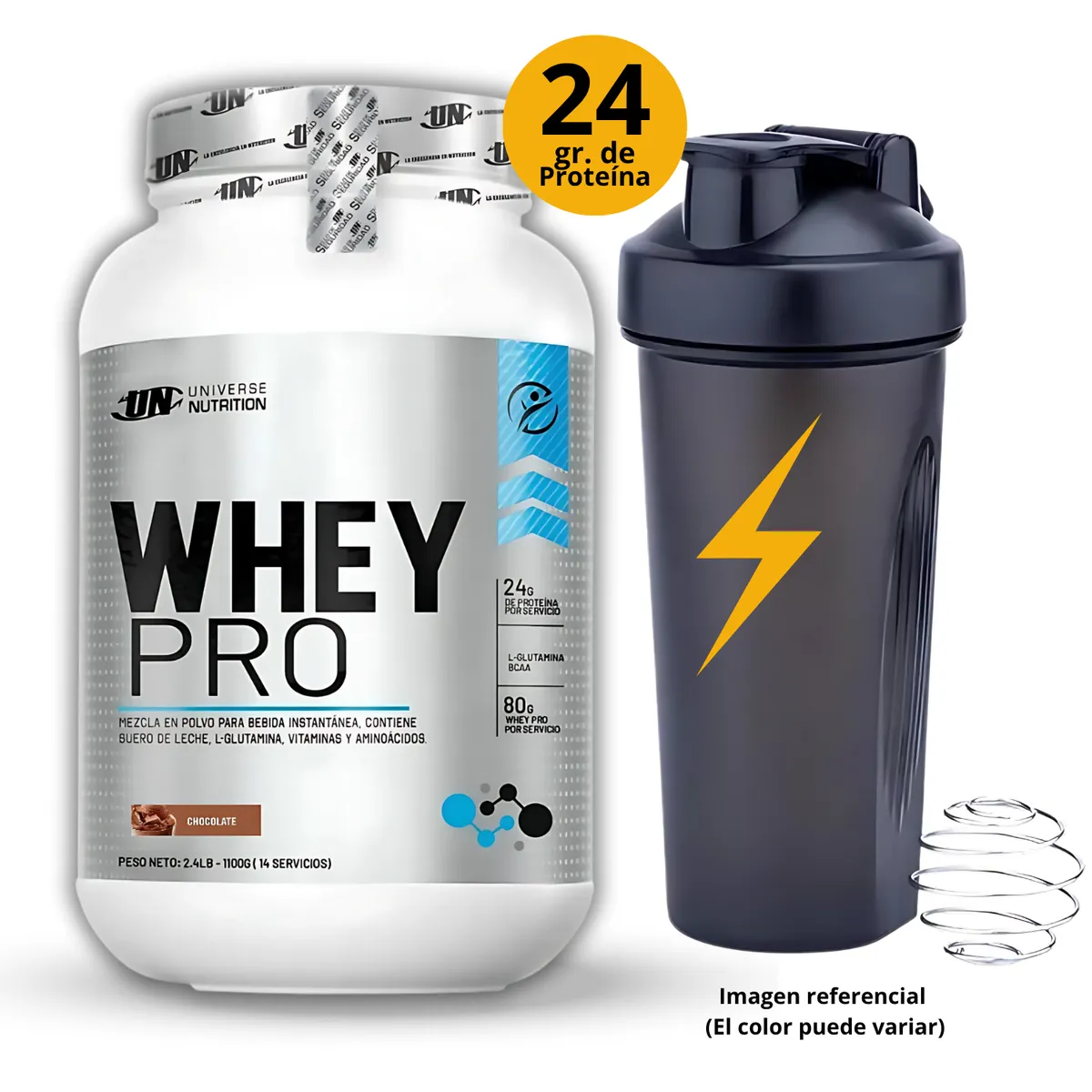 UNIVERSE NUTRITION - WHEY PRO DE 1kg CHOCOLATE CON SHAKER - PROTEÍNA WHEY