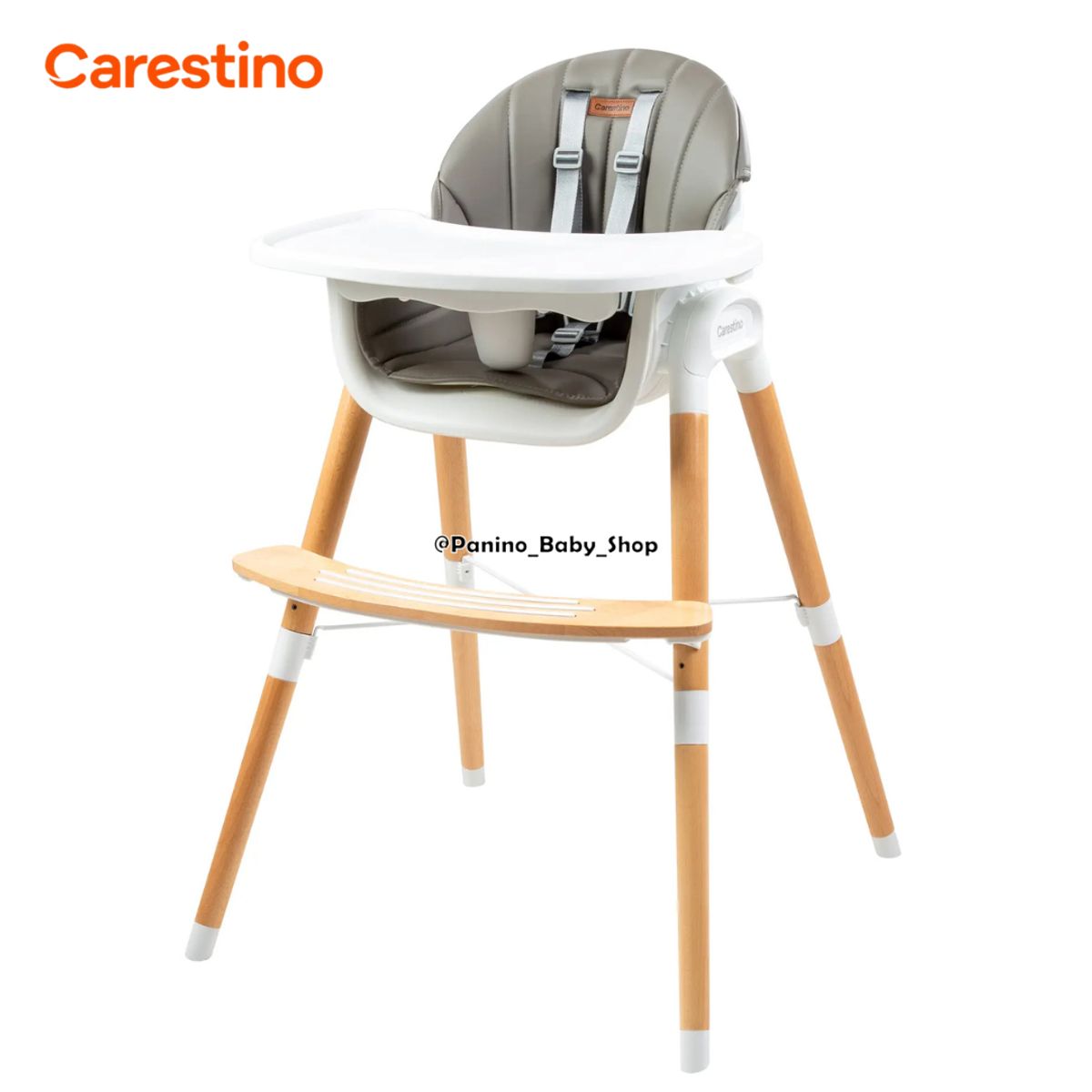 CARESTINO - Silla de Comer 2en1 CARESTINO -ESTOCOLMO- Gris Oscuro