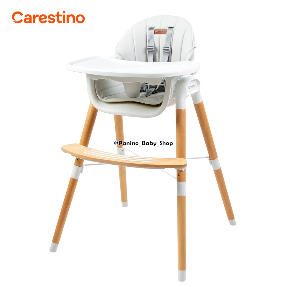 CARESTINO - Silla de Comer 2en1 CARESTINO -ESTOCOLMO- Gris Claro