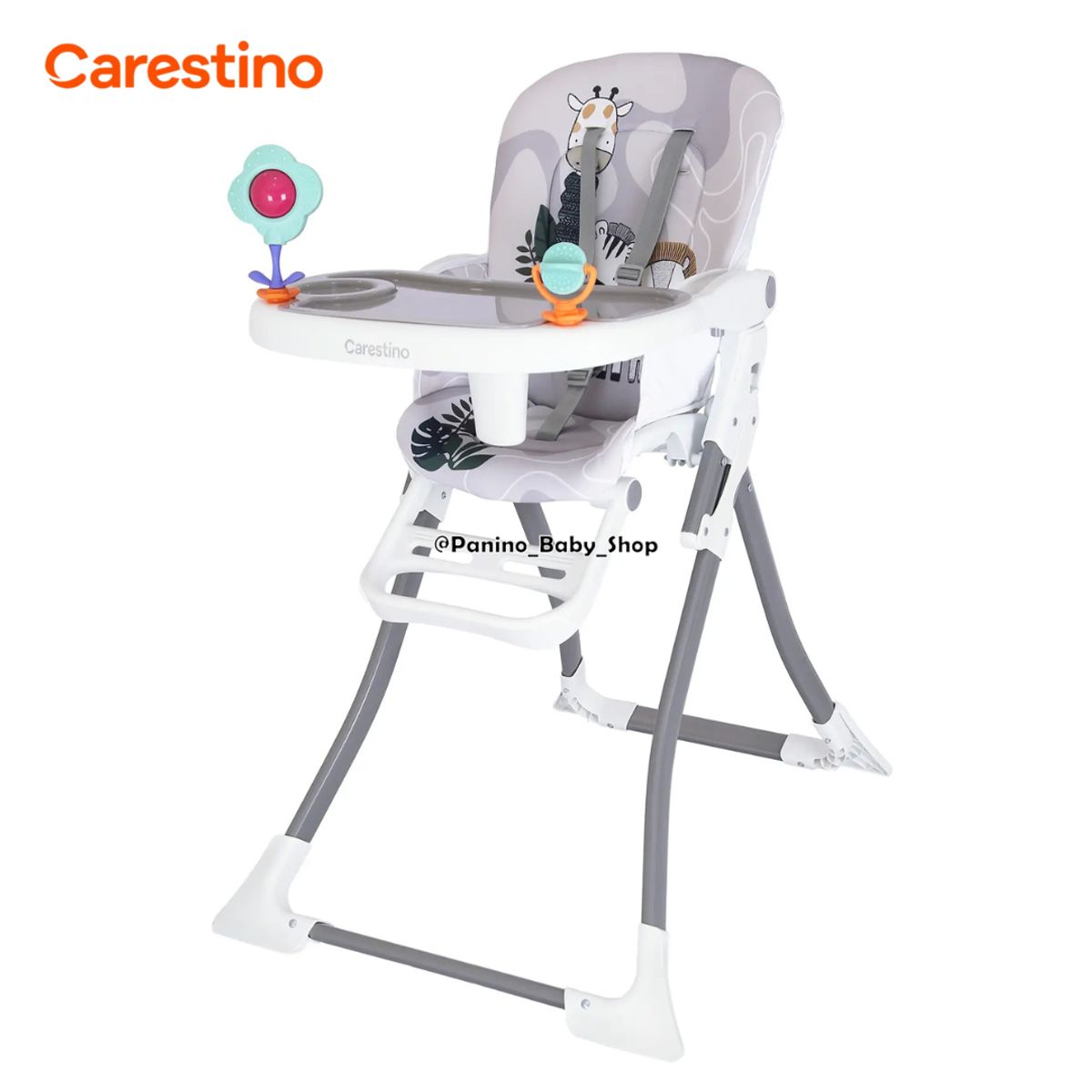 CARESTINO - Silla de Comer Plegable Compacto CARESTINO -RIO- Gris