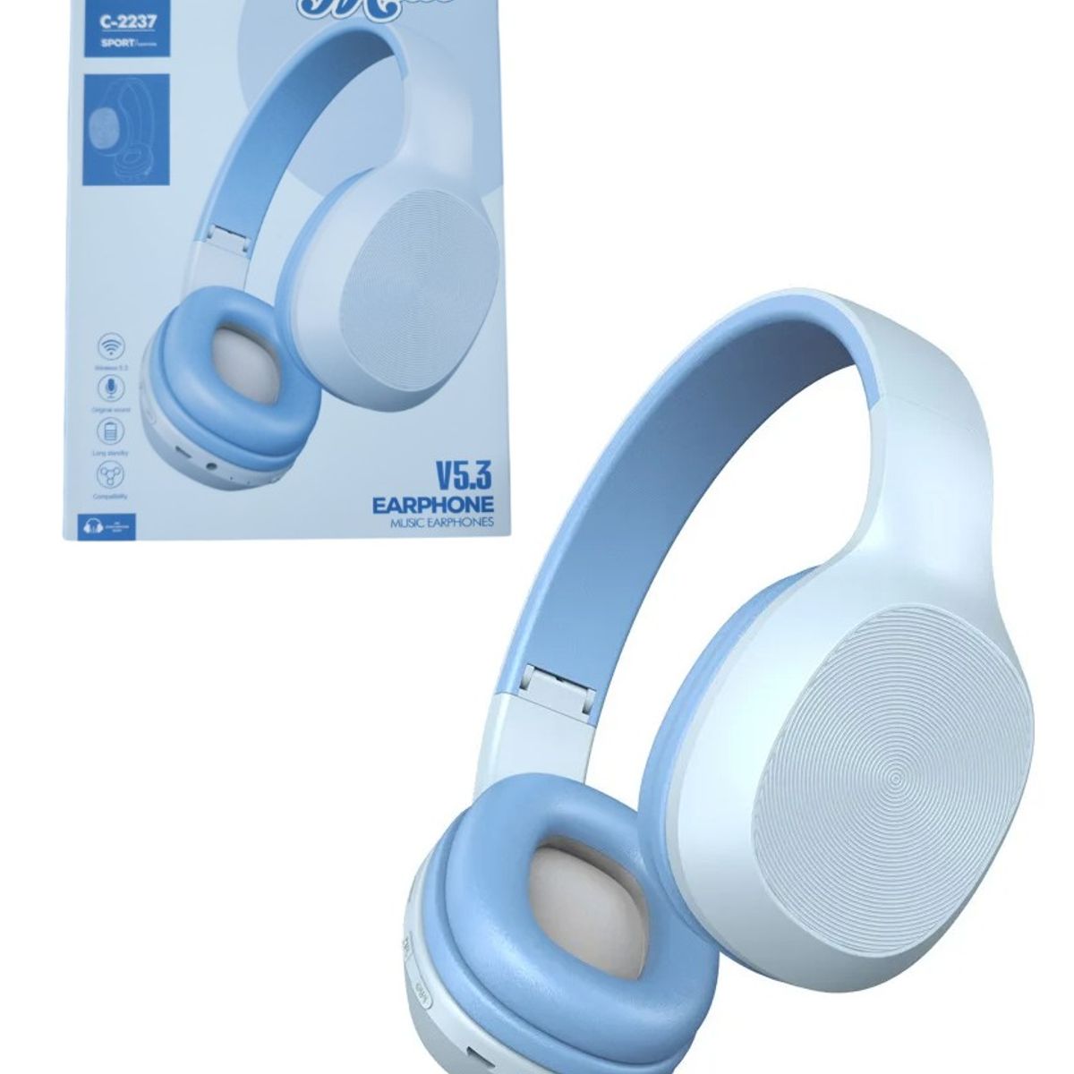 GENERICO - Auriculares inalámbricos Bluetooth 5.3 Gaming Sports - Celeste