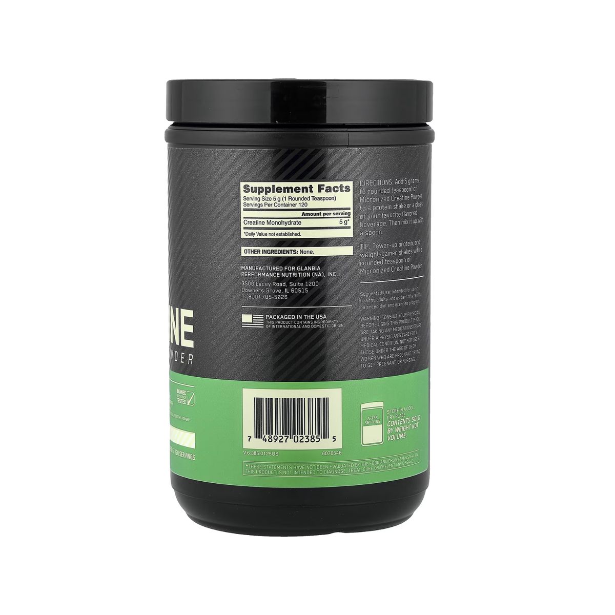 OPTIMUN NUTRITION - CREATINA OPTIMUM NUTRITION DE 600gr CON CUCHARA MEDIDORA Y SHAKER