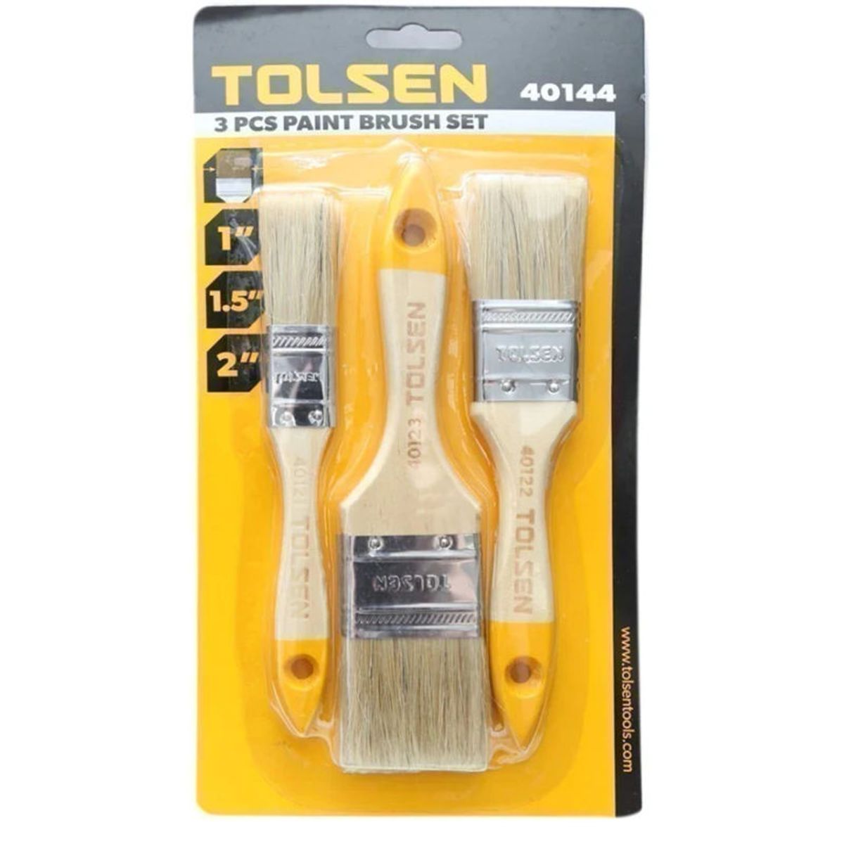 TOLSEN - Juego de 3 pcs de Brochas 1 15 y 2 pulg Tolsen -40144