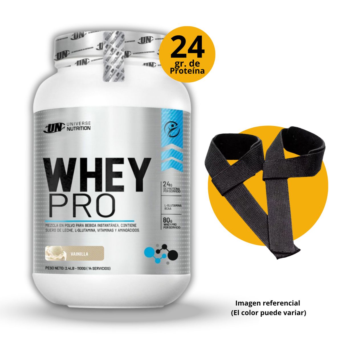 UNIVERSE NUTRITION - WHEYPRO DE 1kg VAINILLA CON STRAPS - PROTEÍNA WHEY
