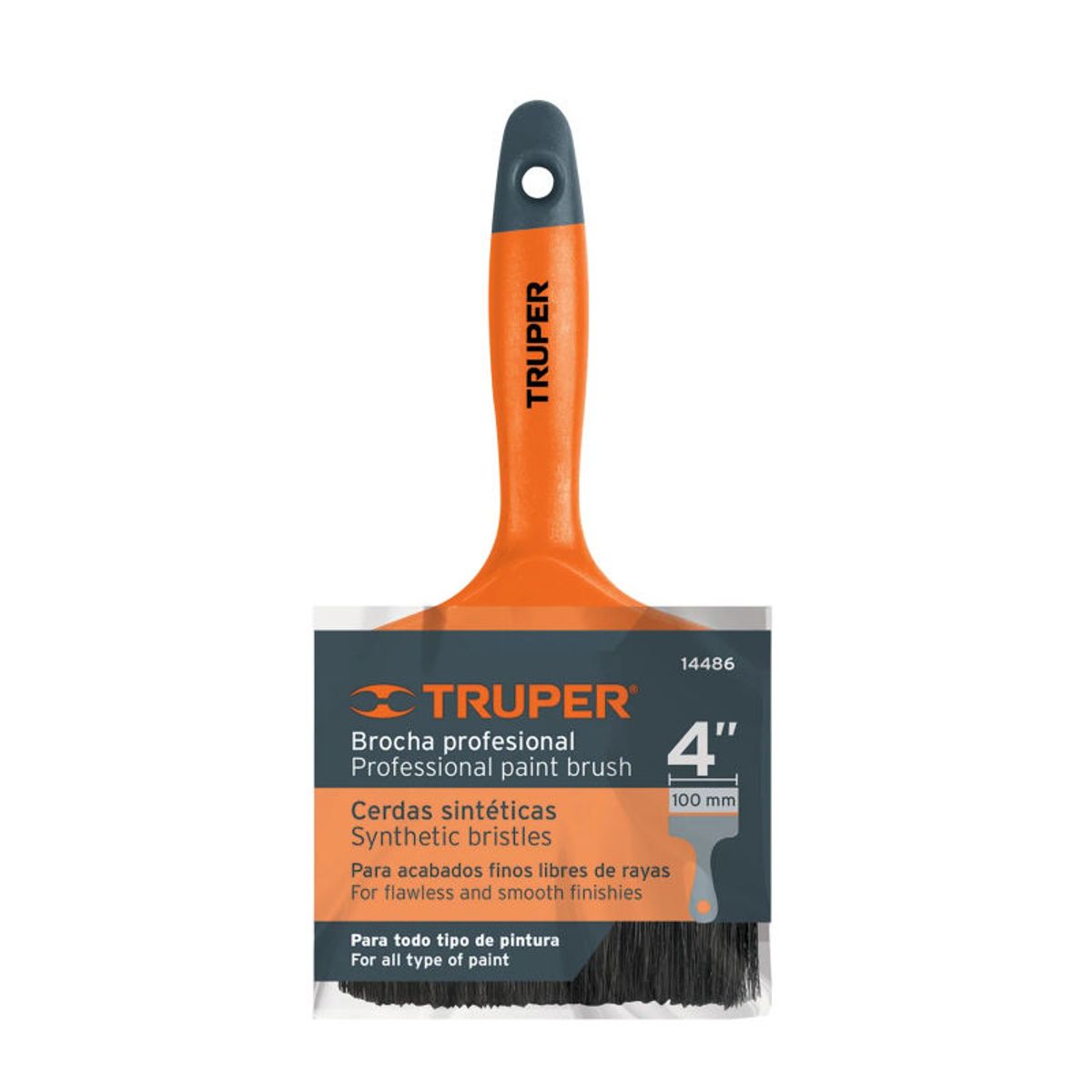 TRUPER - Brocha profesional de 4 con mango de plástico Truper - 14486