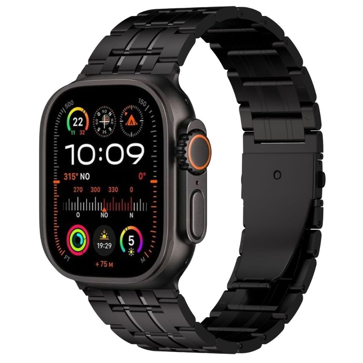 URVOI - Correa de Titanio Keepwin Mate para Apple Watch Ultra y Ultra 2 Negro