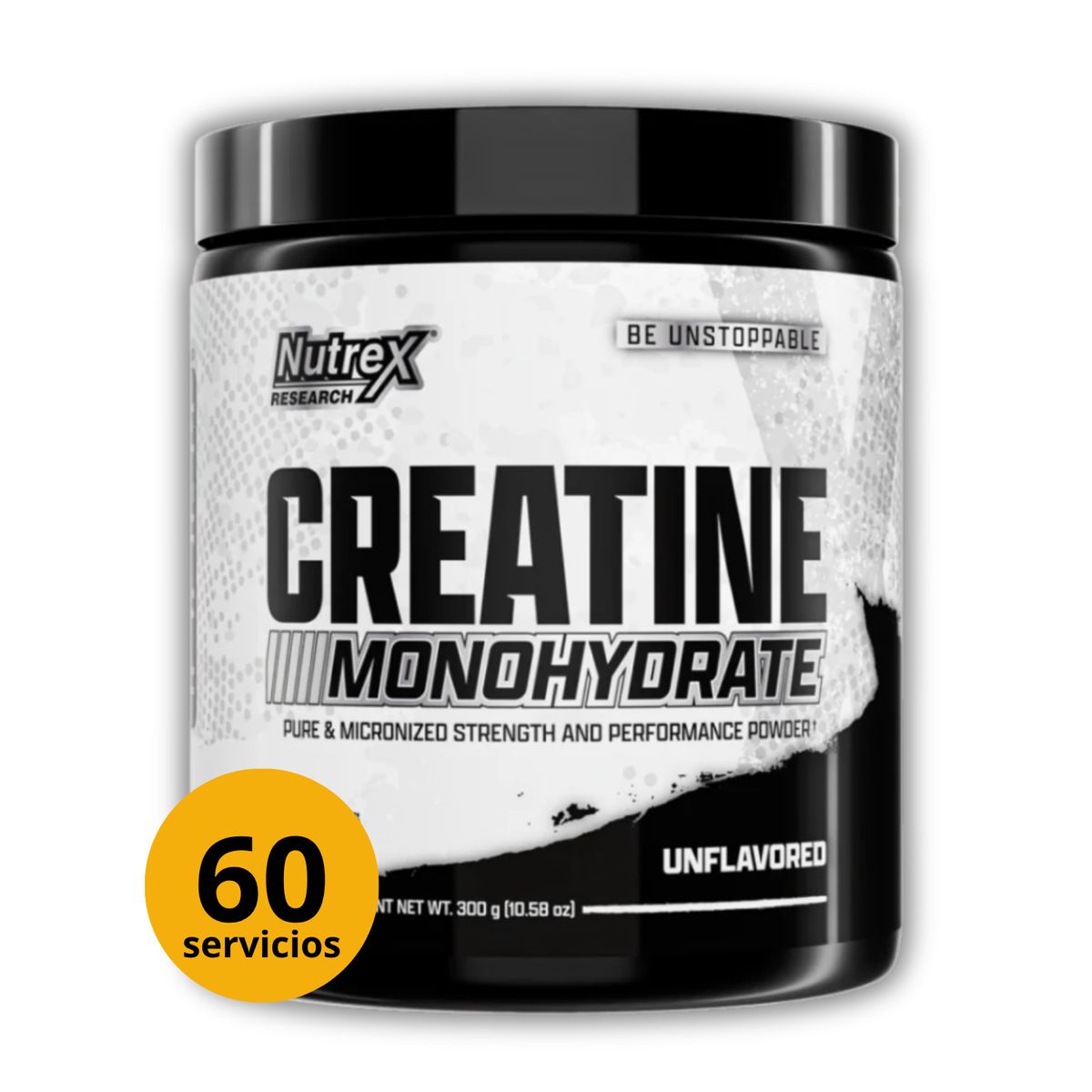 NUTREX RESEARCH - CREATINA NUTREX DE 300gr CON CUCHARA MEDIDORA - CREATINA MONOHIDRATADA Y MICRONIZADA