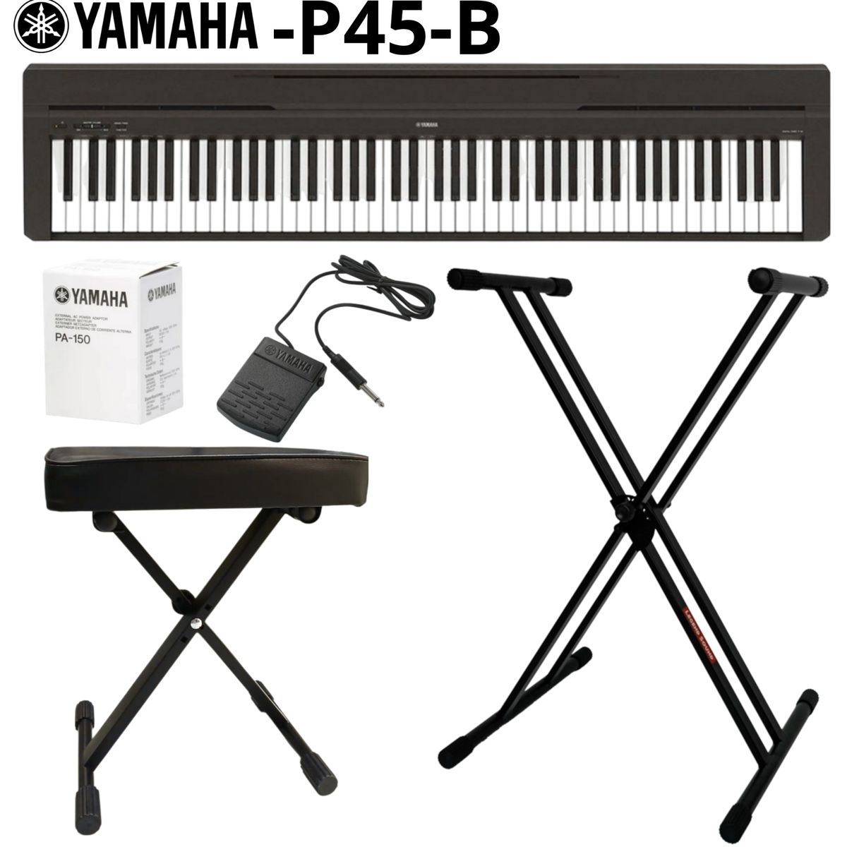 YAMAHA - Pack Piano Digital Yamaha P-45 Black