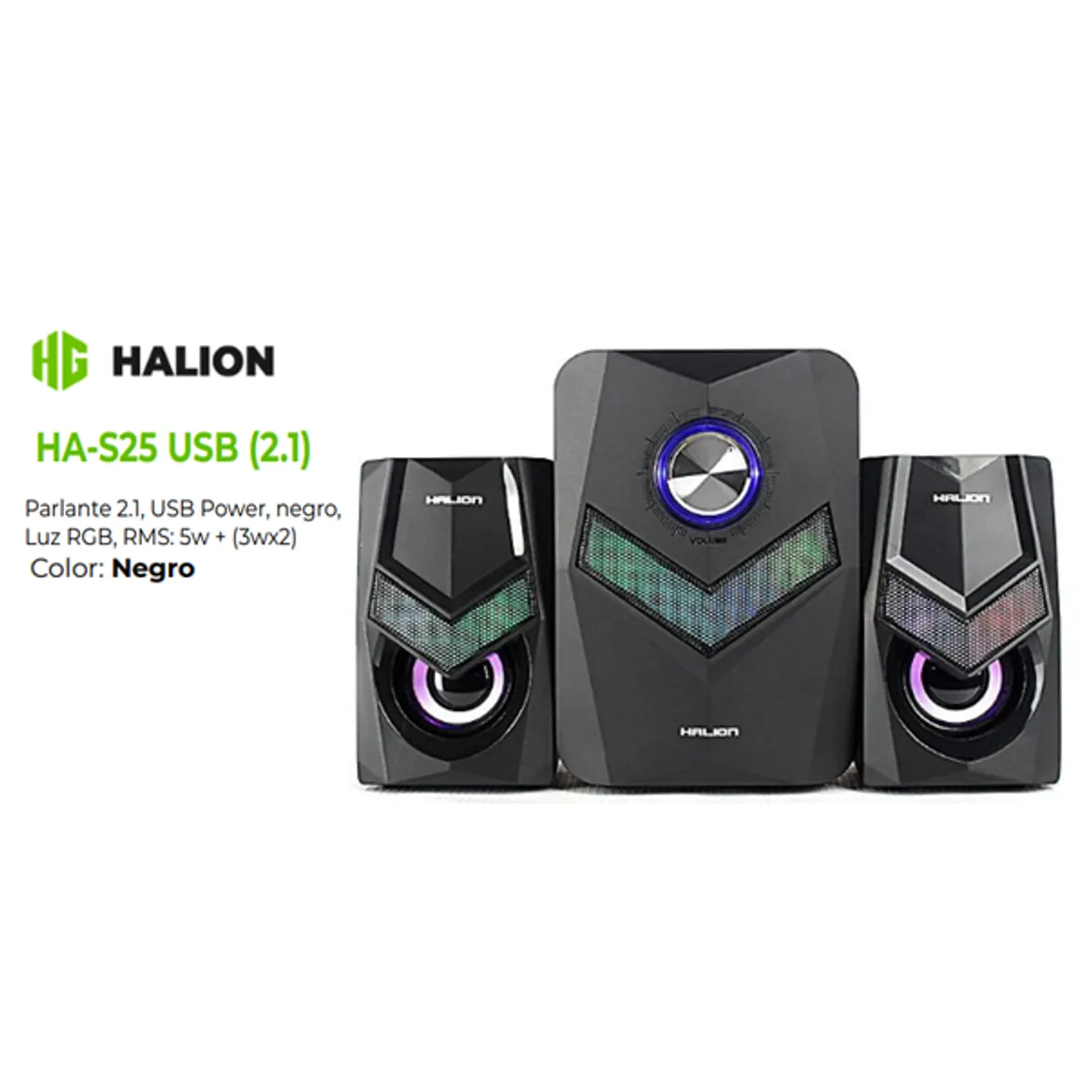 HALION - Parlante Gamer HA-S25 USB 2. 1 RGB HALION