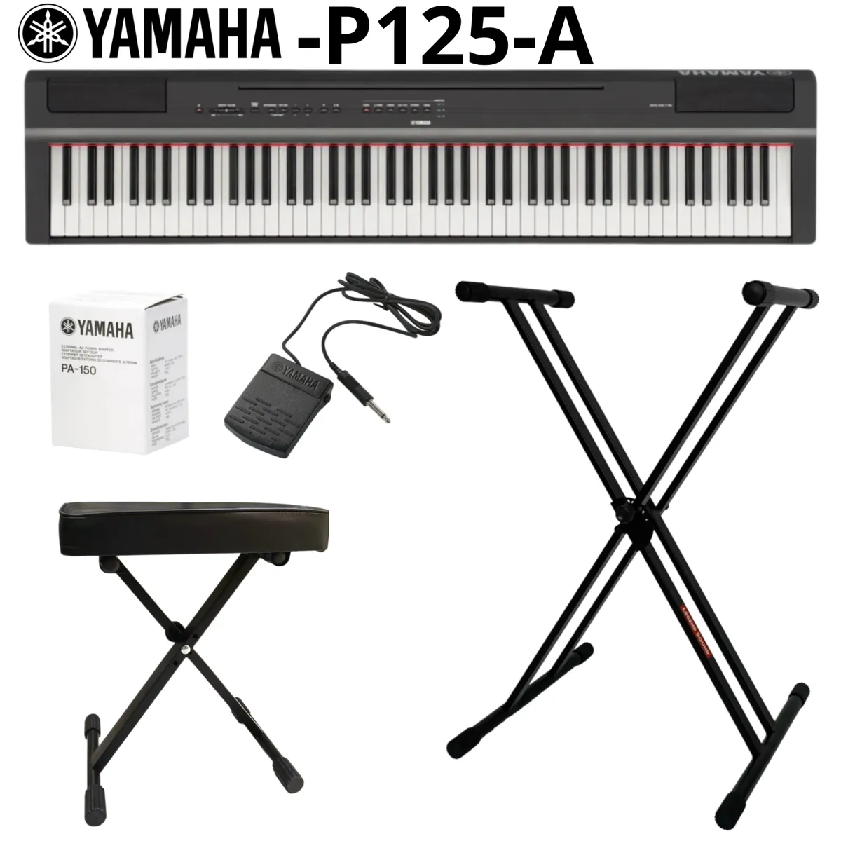 YAMAHA - PACK PIANO DIGITAL Yamaha P-125 A - Negro