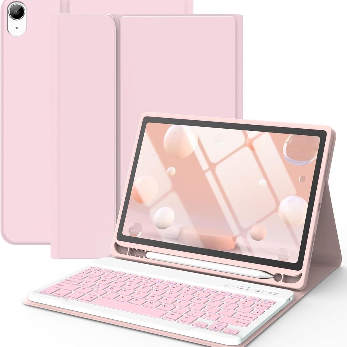 GENERICO - Funda con teclado touchpad para ipad air 11" 2024  Rosado