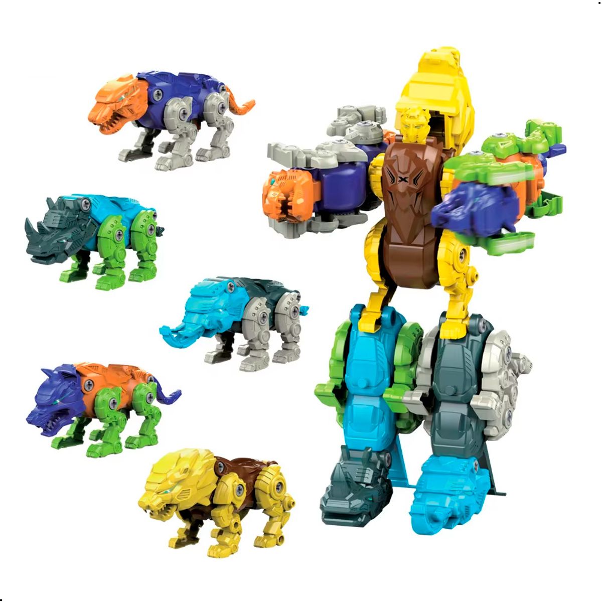 GENERICO - Robot Armable Figuras Dinosaurios, Animales 5 En 1 Robots