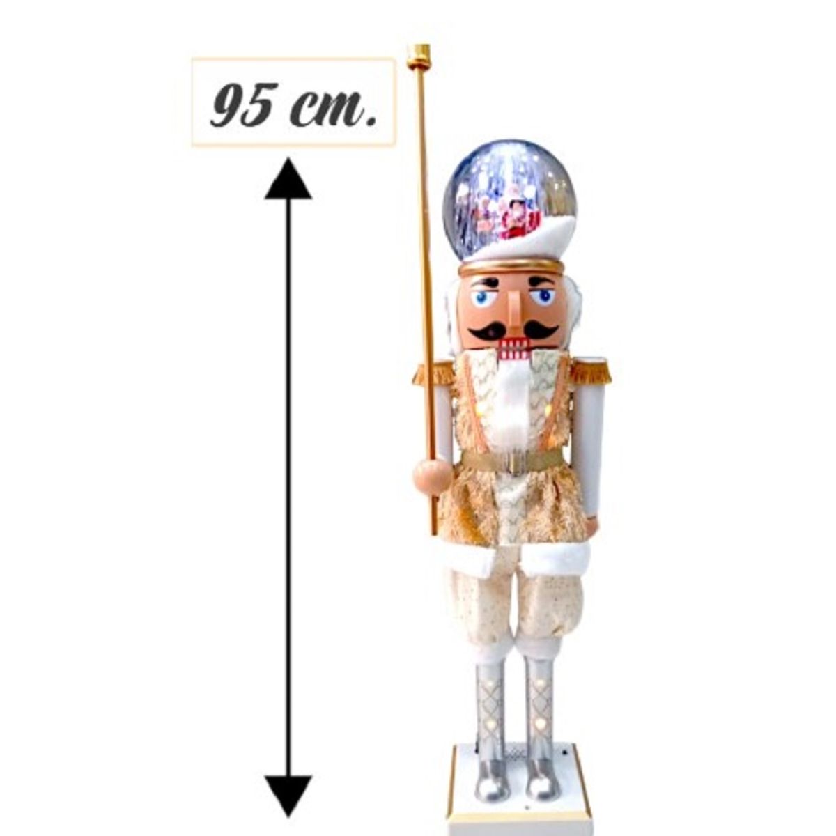 GENERICO - Cascanuez  Navideño Musical Con Esfera  Y  Movimiento 95 cm A1