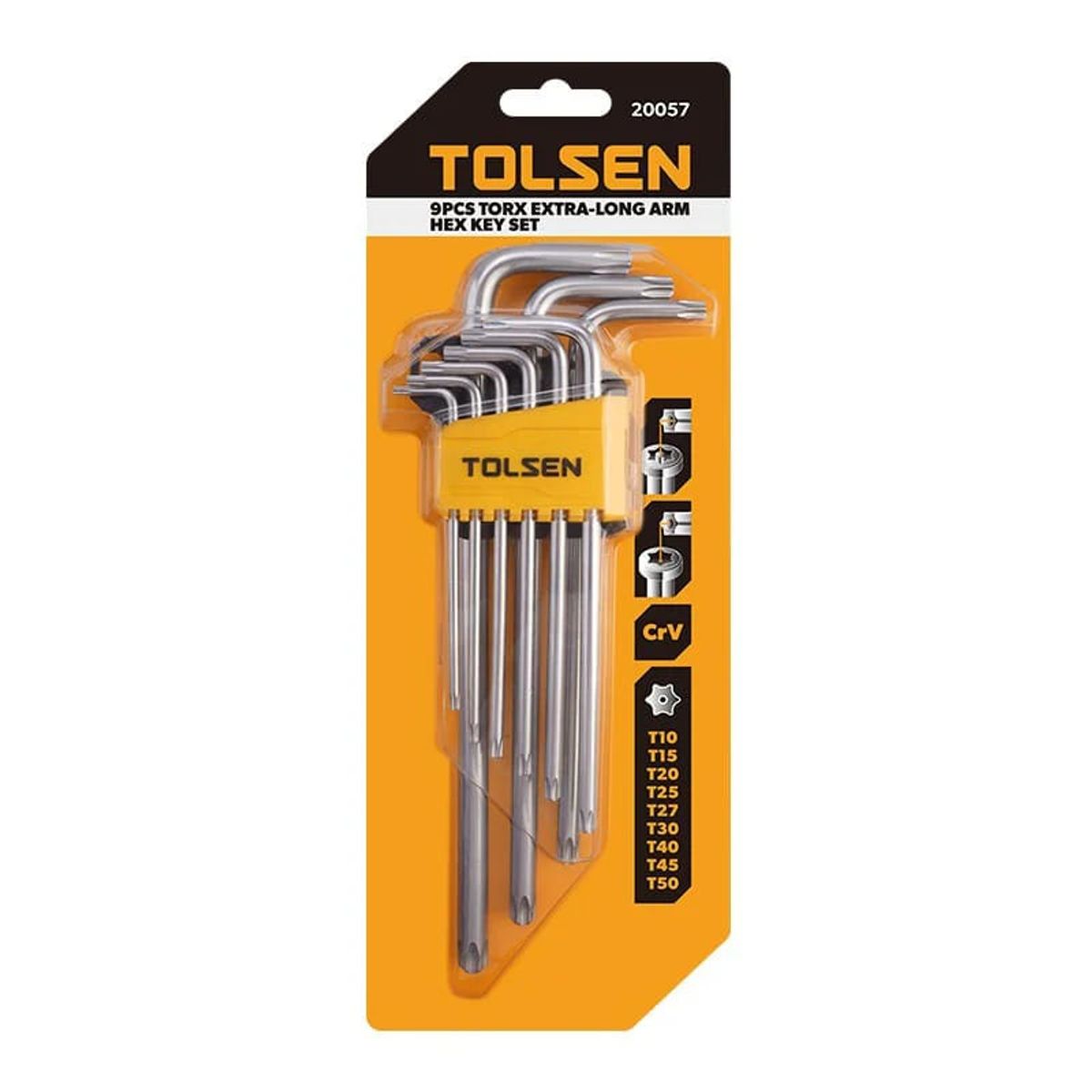 TOLSEN - Set 9 llaves largas torx t10-t50 Tolsen 20057