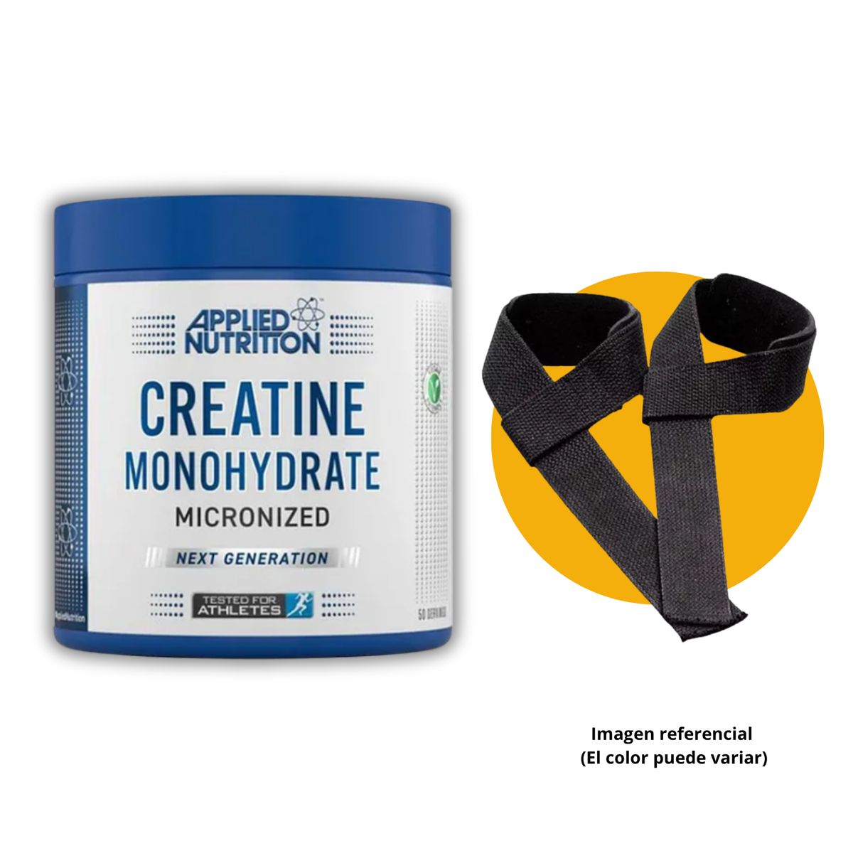 APPLIED NUTRITION - CREATINA APPLIED NUTRITION DE 250gr CON STRAPS - MICRONIZADA