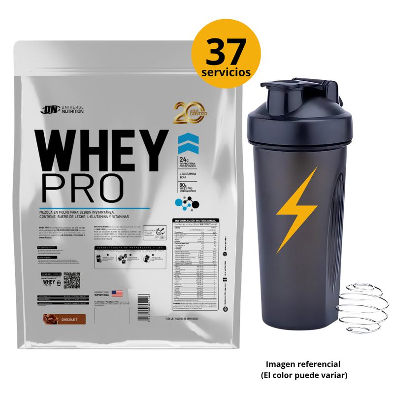 UNIVERSE NUTRITION - WHEY PRO DE 3kg CHOCOLATE CON SHAKER - PROTEÍNA WHEY