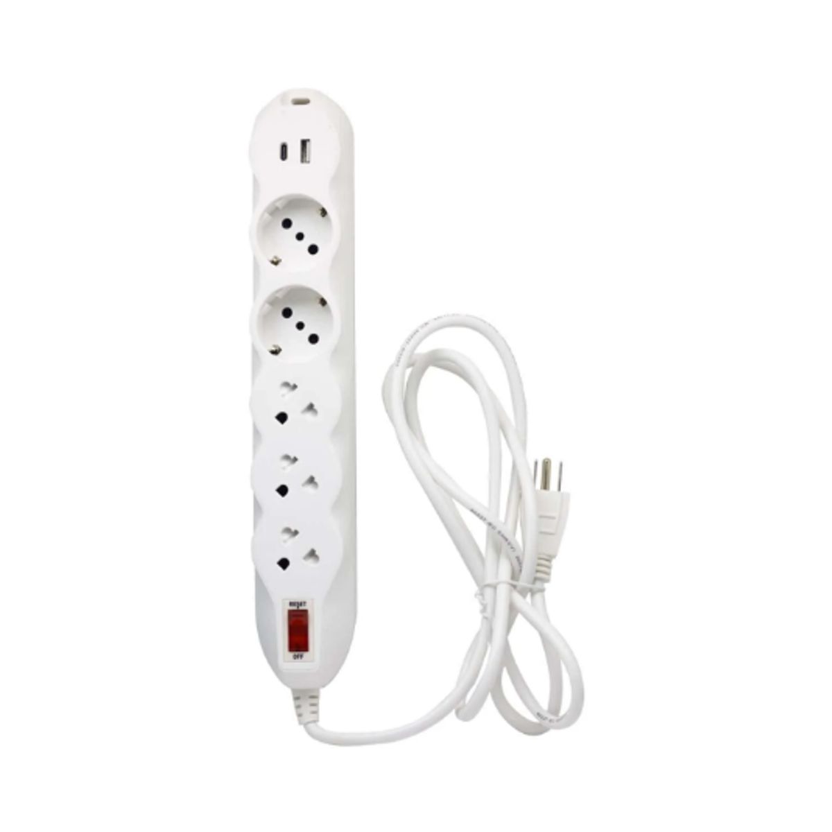 OPALUX - Supresor de pico 3 Tomas Universales + 2 Schuko + USB + TipoC OP-3U2SB