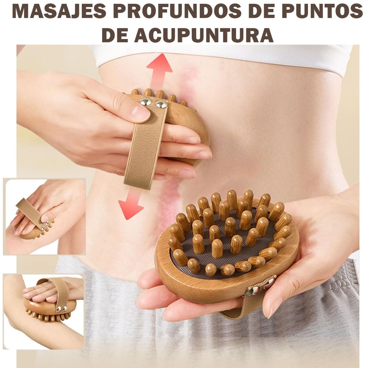 GENERICO - Cepillo de Maderoterapia Reductor Anticelulitis Masaje Corporal