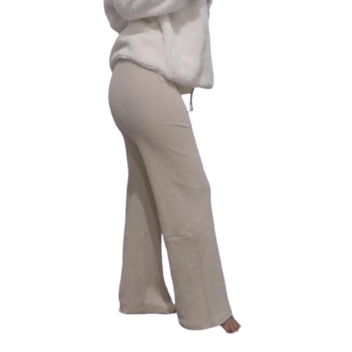 GENERICO - PANTALON PALAZZO RIB PARA DAMA