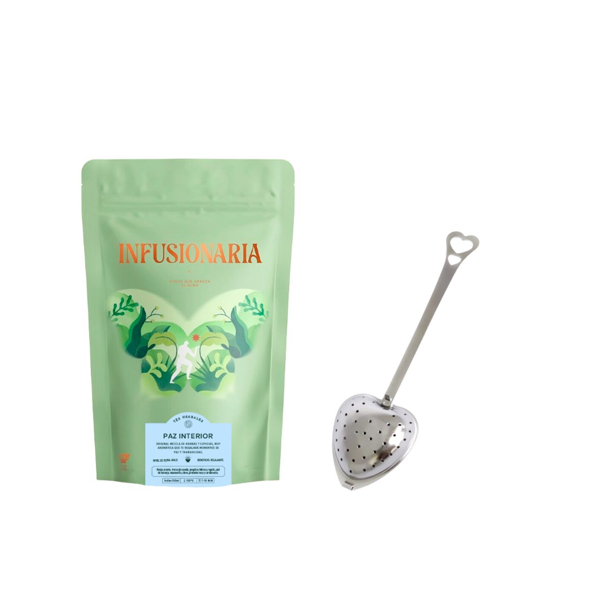 INFUSIONARIA - Pack Infusión Herbal Relajante + Infusor de Corazón