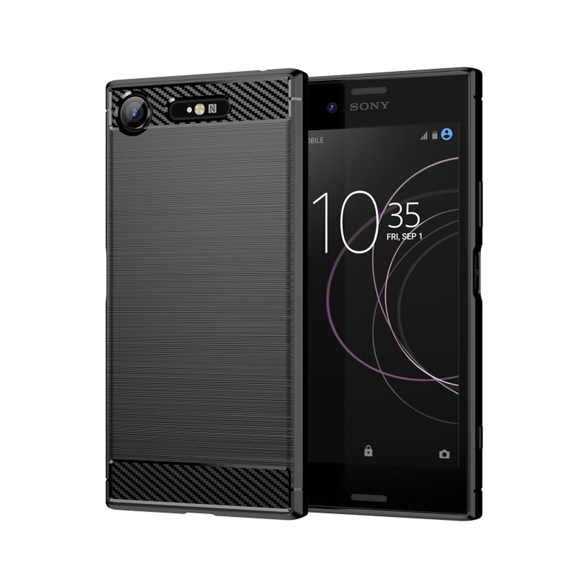 GENERICO - Funda Protector Case SONY XPERIA XZ1 - FIBRA DE CARBONO NEGRO