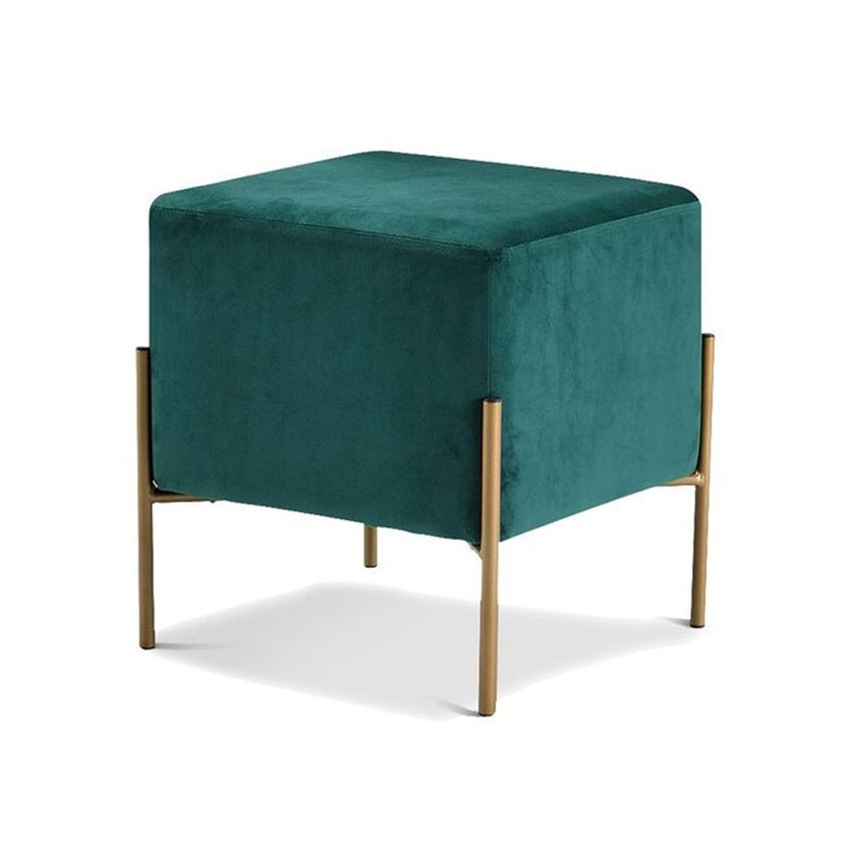 GENERICO - Puff Aurora Cuadrado con Base Metálica Verde